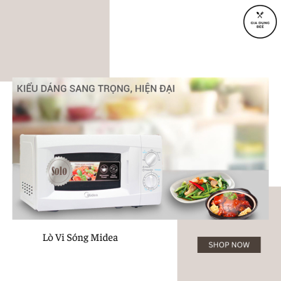 lò vi sóng Midea kiểu dáng hiện đại, sang trọng